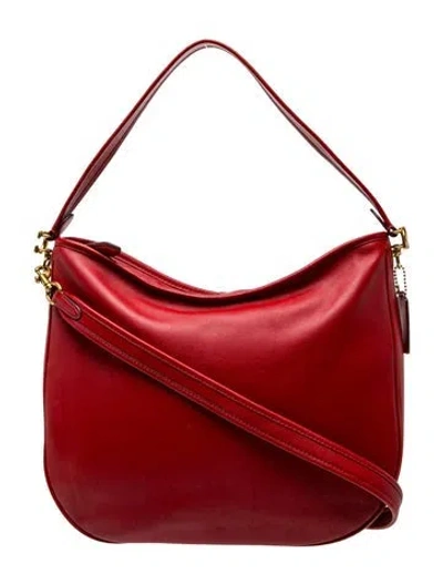 Pre-owned Coach Leather Shoulder Bag In Red