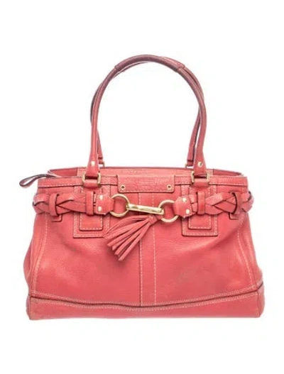 Pre-owned Coach Leather Shoulder Bag In Red