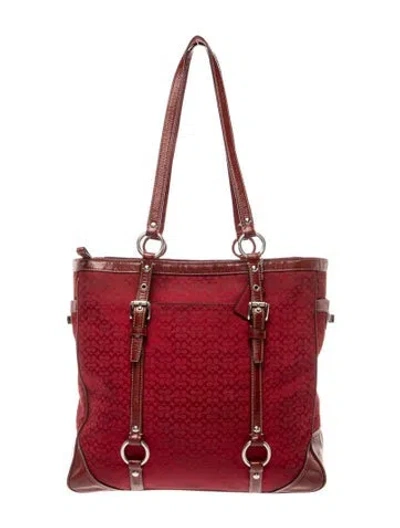 Pre-owned Coach Leather Shoulder Bag In Red