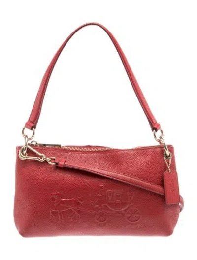 Pre-owned Coach Leather Shoulder Bag In Red