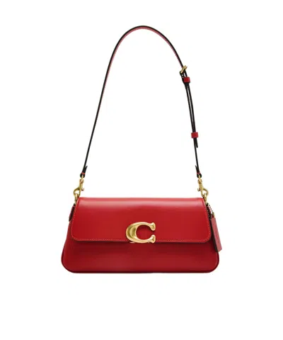 Coach Leather Shoulder Bag In Red