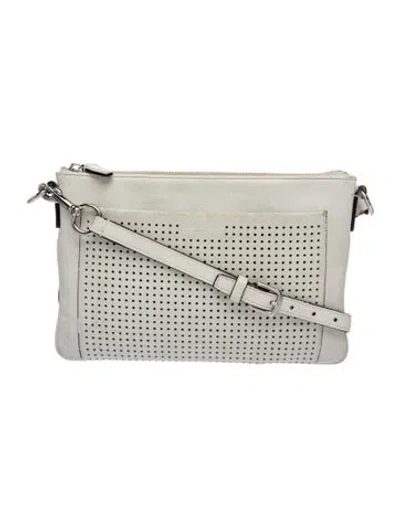 Pre-owned Coach Leather Shoulder Bag In White