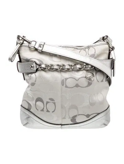 Pre-owned Coach Leather Shoulder Bag In White