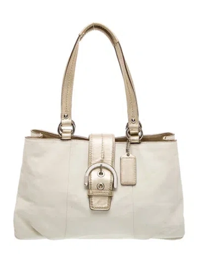 Pre-owned Coach Leather Shoulder Bag In Yellow