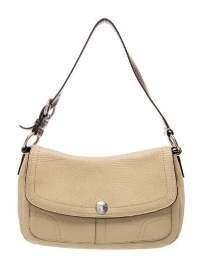 Pre-owned Coach Leather Shoulder Bag In Yellow