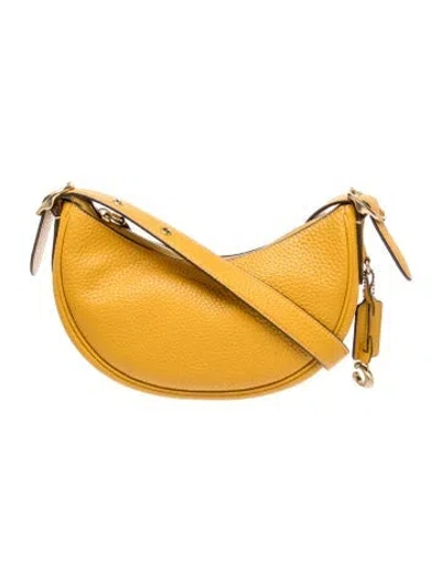 Pre-owned Coach Leather Shoulder Bag In Yellow