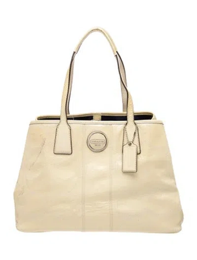 Pre-owned Coach Leather Shoulder Bag In Yellow