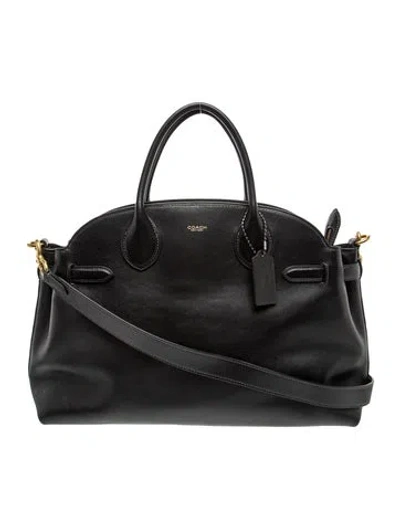 Pre-owned Coach Leather Soft Empire Carryall 40 In Black