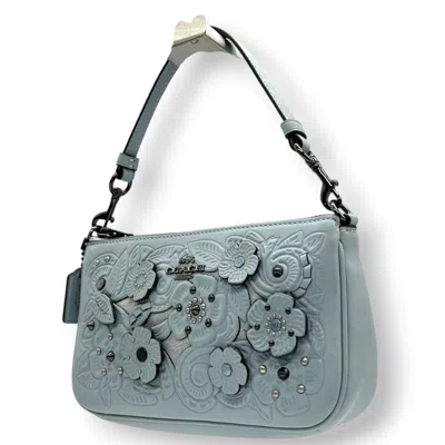 Pre-owned Coach Leather Suede Handbag Pouch () In Blue