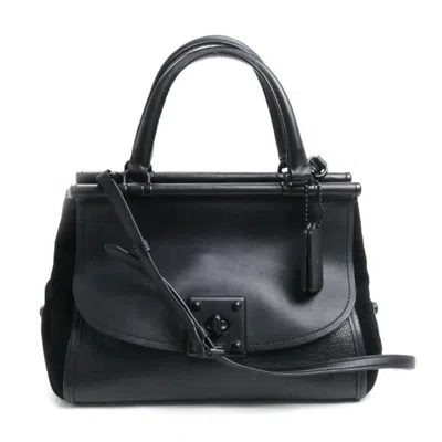Pre-owned Coach Leather Suede Shoulder Bag () In Black