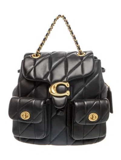 Pre-owned Coach Leather Tabby Backpack Pm In Black