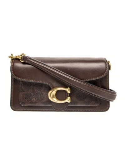 Pre-owned Coach Leather Tabby Chain 19 In Brown