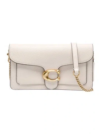 Pre-owned Coach Leather Tabby Chain Clutch In Pebble Leather Small In Neutrals