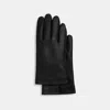 Coach Leather Tech Gloves In Black