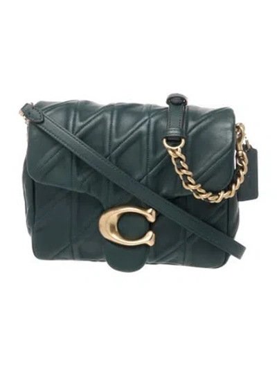 Pre-owned Coach Leather Times Square Tabby 20 In Green