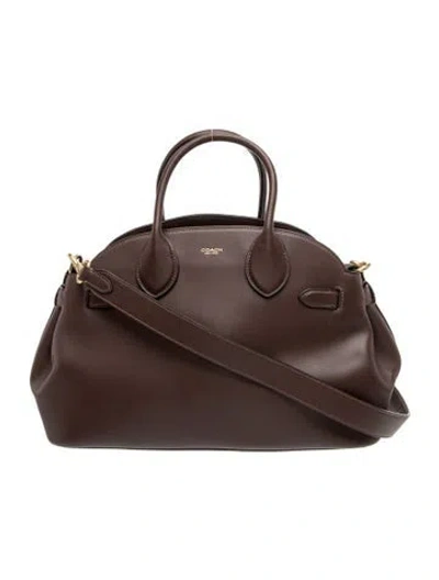 Pre-owned Coach Leather Top All Handle Bag In Brown