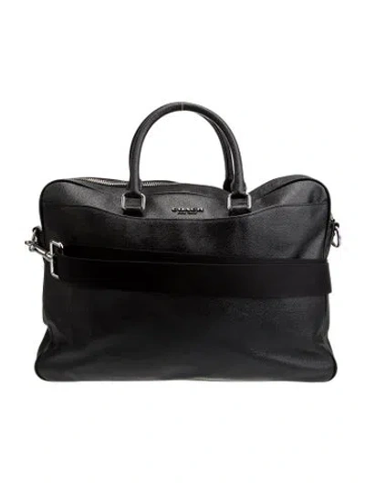 Pre-owned Coach Leather Top Handle Bag In Black