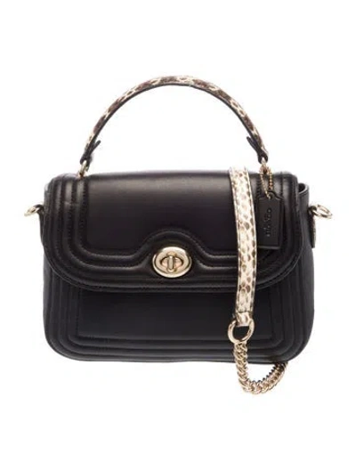 Pre-owned Coach Leather Top Handle Bag In Black