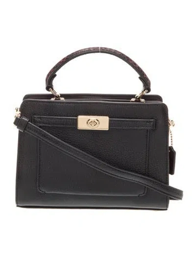 Pre-owned Coach Leather Top Handle Bag In Black