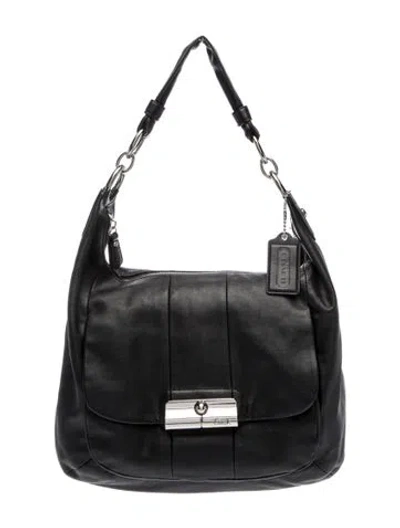 Pre-owned Coach Leather Top Handle Bag In Black