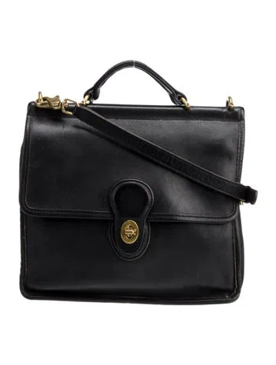 Pre-owned Coach Leather Top Handle Bag In Black