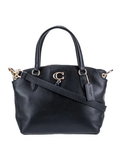 Pre-owned Coach Leather Top Handle Bag In Black