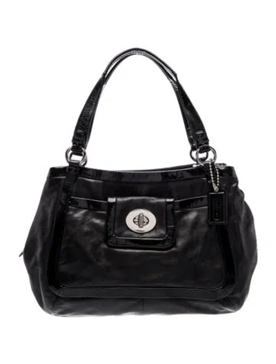 Pre-owned Coach Leather Top Handle Bag In Black