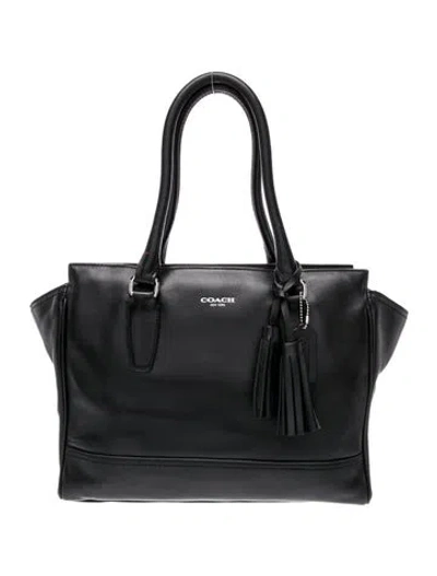 Pre-owned Coach Leather Top Handle Bag In Black