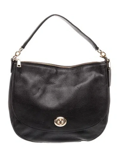 Pre-owned Coach Leather Top Handle Bag In Black