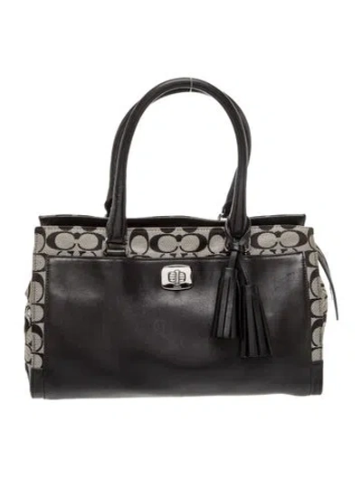 Pre-owned Coach Leather Top Handle Bag In Black