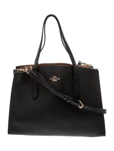 Pre-owned Coach Leather Top Handle Bag In Black