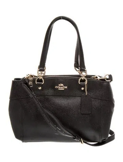 Pre-owned Coach Leather Top Handle Bag In Black