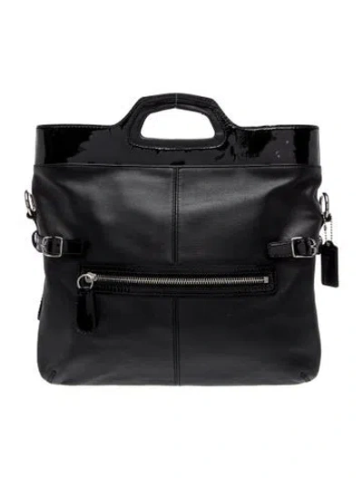 Pre-owned Coach Leather Top Handle Bag In Black