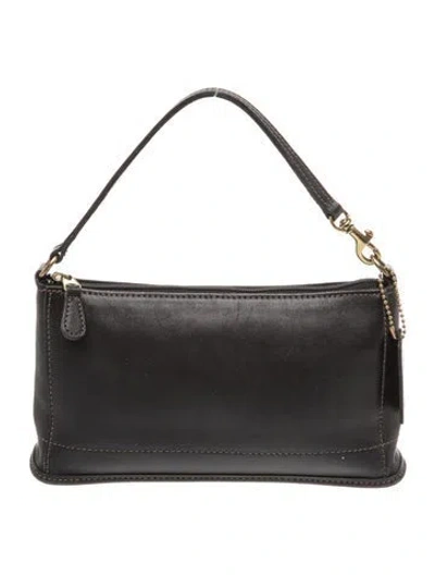 Pre-owned Coach Leather Top Handle Bag In Black