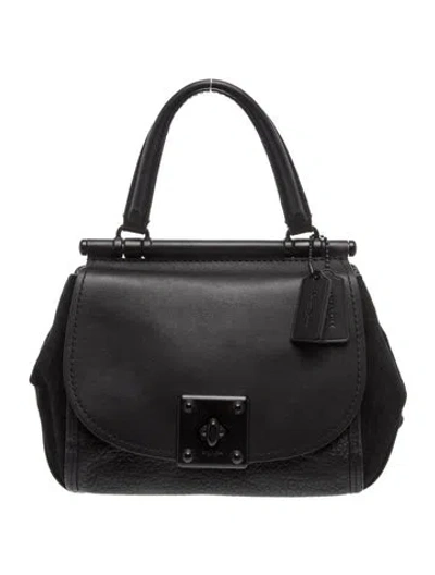 Pre-owned Coach Leather Top Handle Bag In Black