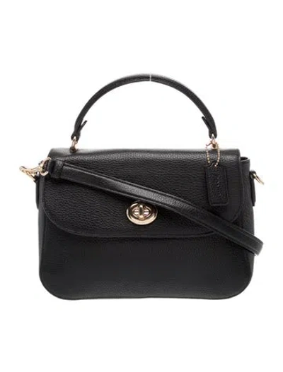 Pre-owned Coach Leather Top Handle Bag In Black