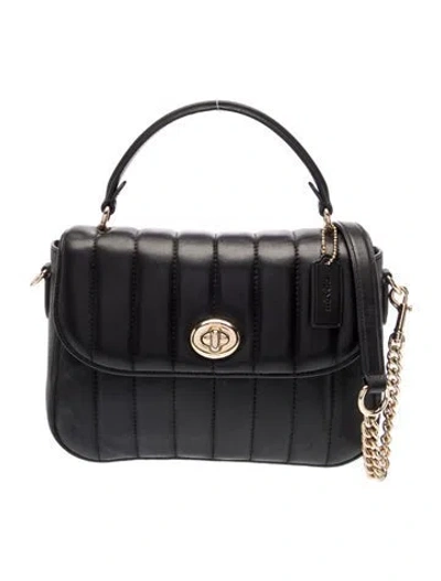 Pre-owned Coach Leather Top Handle Bag In Black