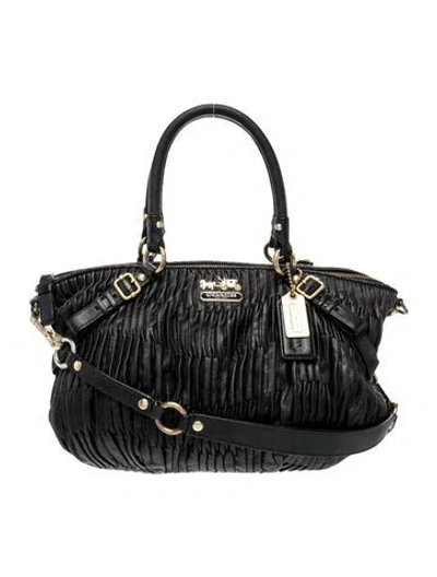 Pre-owned Coach Leather Top Handle Bag In Black