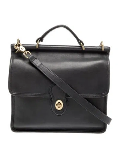 Pre-owned Coach Leather Top Handle Bag In Black