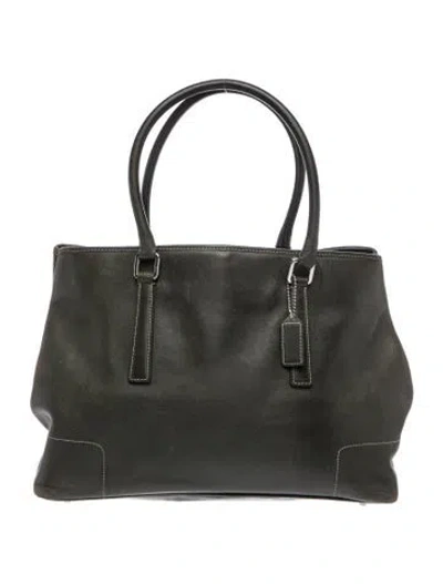 Pre-owned Coach Leather Top Handle Bag In Black
