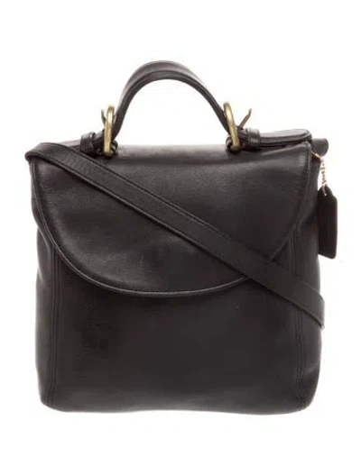 Pre-owned Coach Leather Top Handle Bag In Black