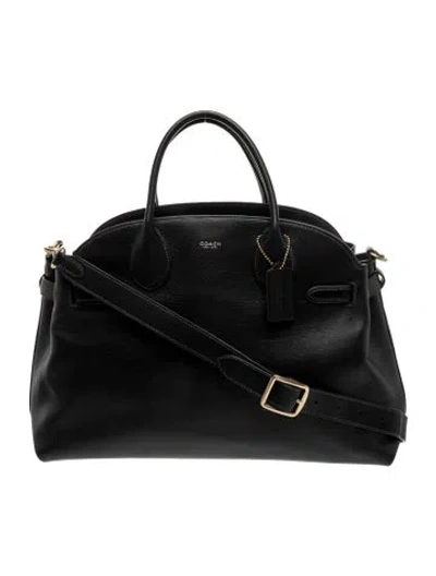 Pre-owned Coach Leather Top Handle Bag In Black