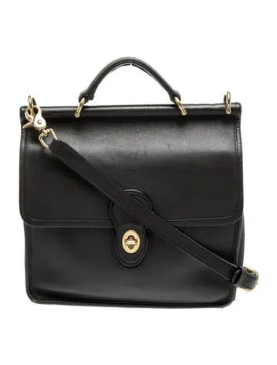 Pre-owned Coach Leather Top Handle Bag In Black
