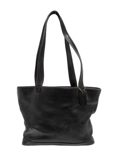 Pre-owned Coach Leather Top Handle Bag In Black