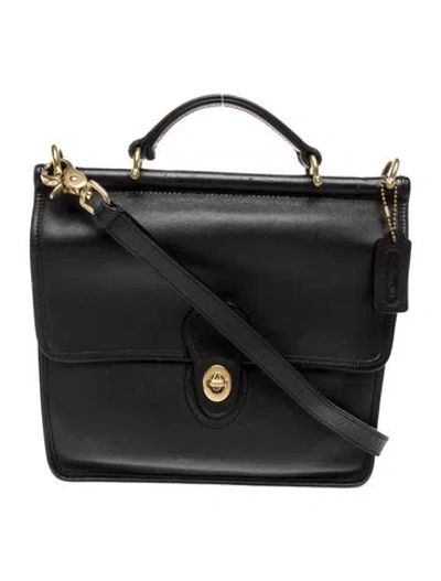 Pre-owned Coach Leather Top Handle Bag In Black
