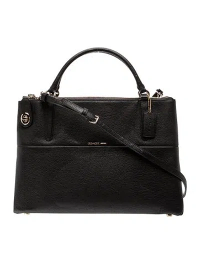Pre-owned Coach Leather Top Handle Bag In Black