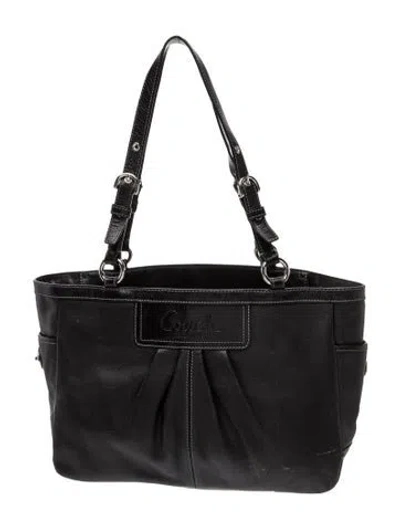 Pre-owned Coach Leather Top Handle Bag In Black