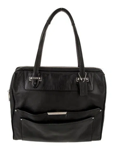 Pre-owned Coach Leather Top Handle Bag In Black