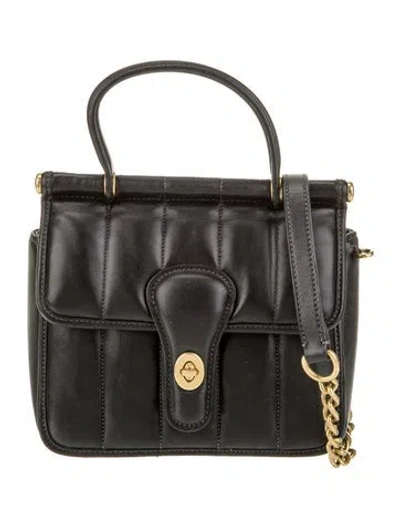 Pre-owned Coach Leather Top Handle Bag In Black