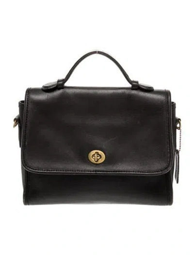 Pre-owned Coach Leather Top Handle Bag In Black